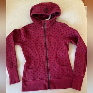Lululemon Scuba Hoodie II Ghost Dot Heathered Cranberry Bordeaux Drama Cranberry